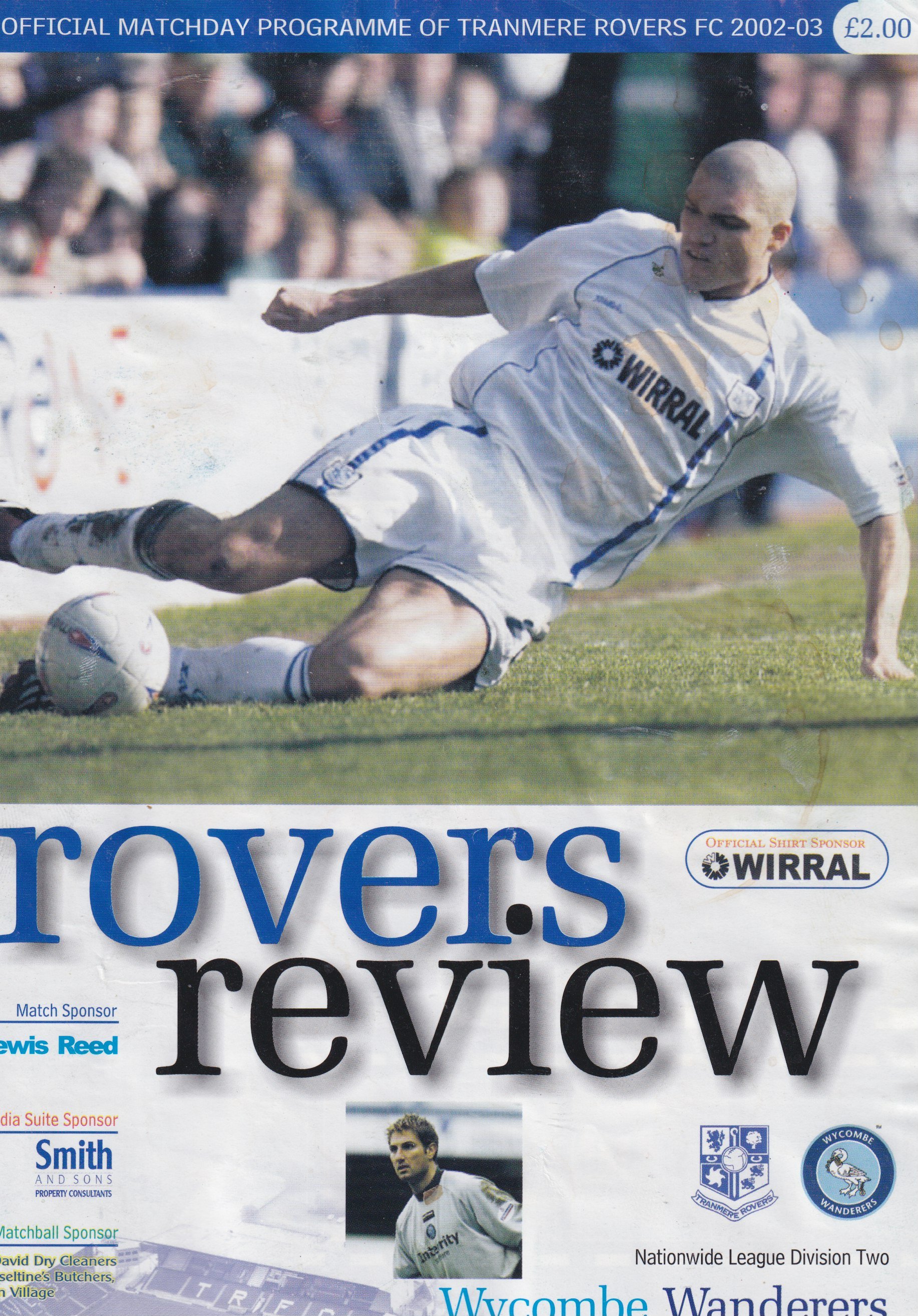 Tranmere Rovers v Wycombe Wanderers match programme